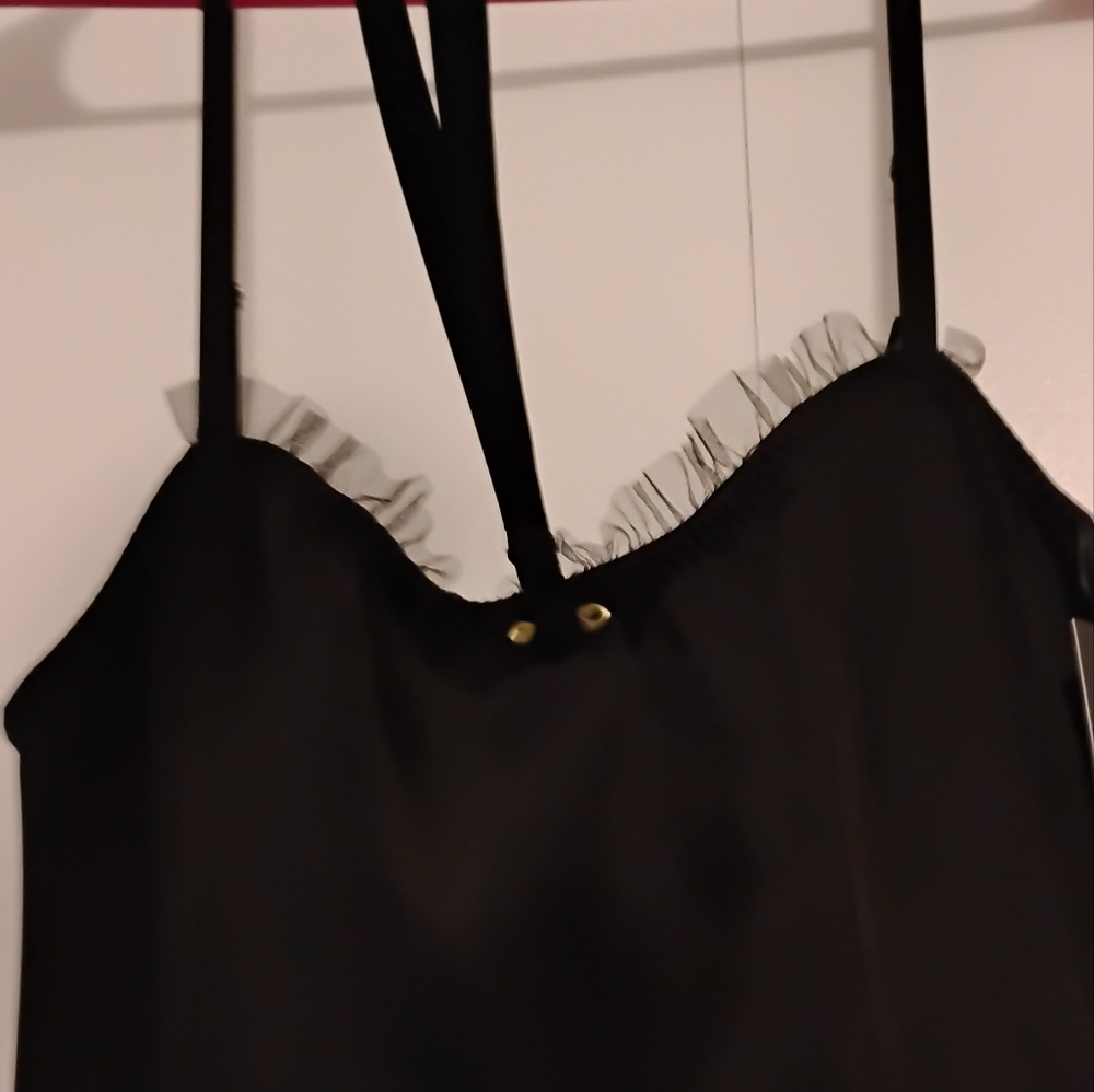 Black Ruffled Mini Dress - Picture 4 of 7